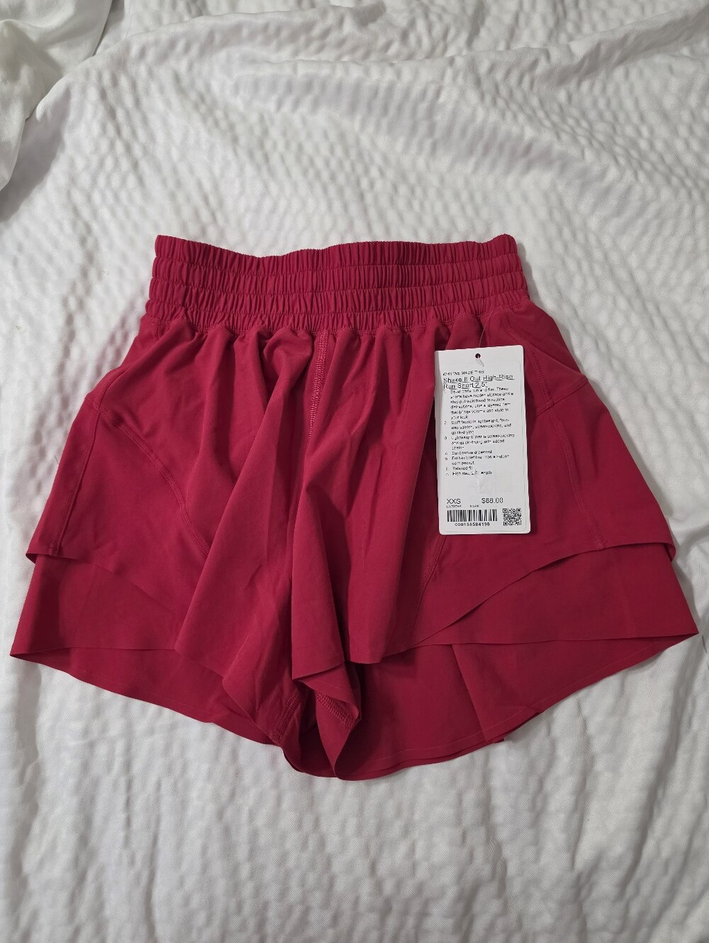 Lululemon Shake It Out High Rise Run Short 2 5" Mulberry Spark XXS BNWT